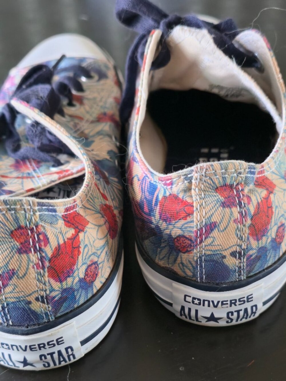 RARE Retired CONVERSE All Star Floral Abstract Blue - Women's 10 - EUC / Unique - Picture 4 of 6